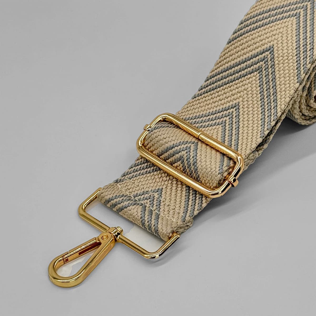 Grey Herringbone Bag Strap