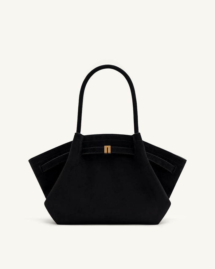 Nora Tote - Noir (Weiches Wildleder)