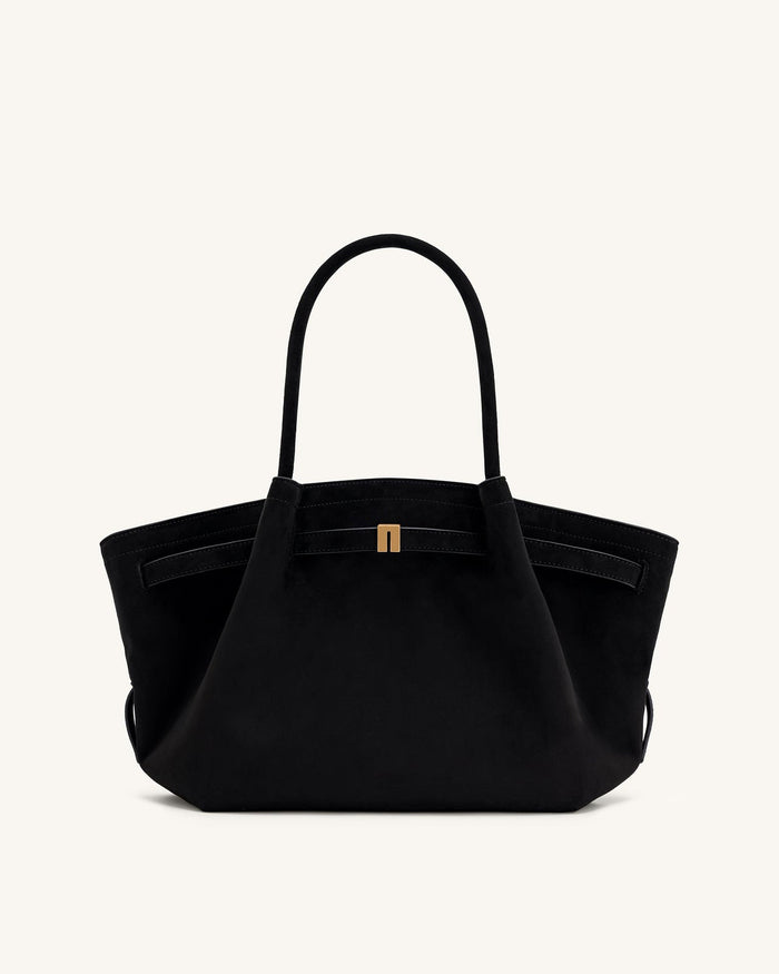 Nora Tote - Noir (Weiches Wildleder)