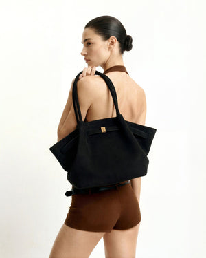 Nora Tote - Noir (Weiches Wildleder)