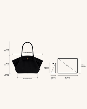 Nora Tote - Noir (Weiches Wildleder)