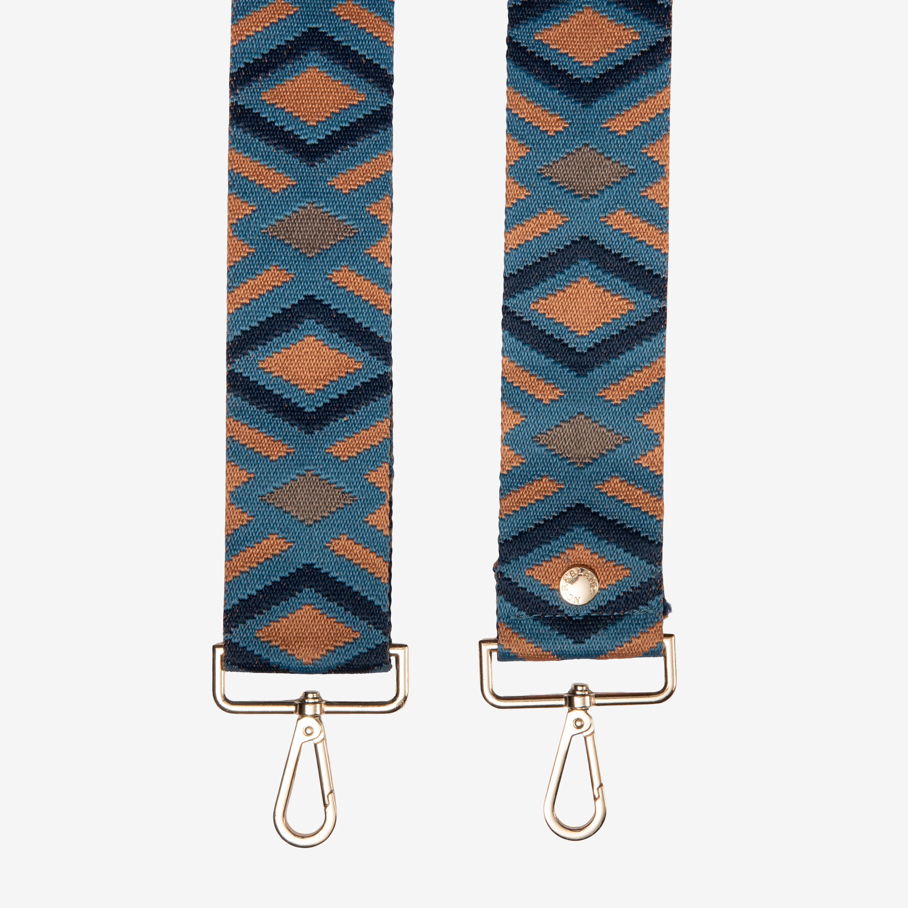 Blue & Tan Diamond Crossbody Strap